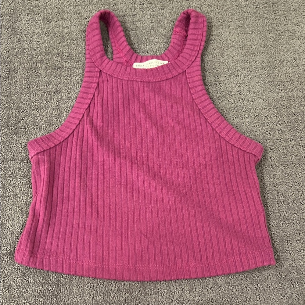 Truly Madly Deeply Magenta Ribbed Tank Top